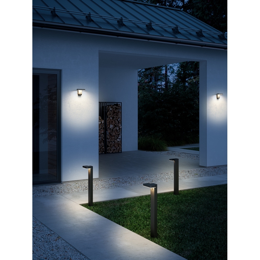 Nordlux - LED solcell väggbelysning med sensor RICA LED/5W/3,7V IP44 vinklat