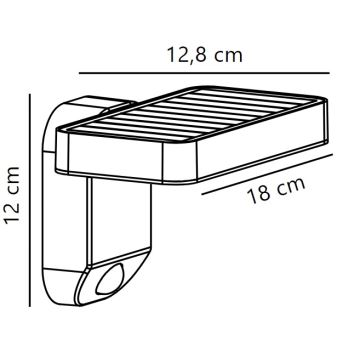 Nordlux - LED solcell väggbelysning med sensor RICA LED/5W/3,7V IP44 vinklat