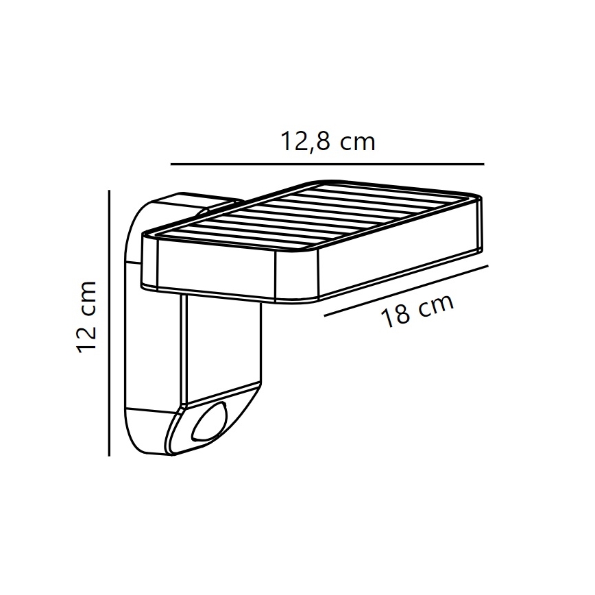 Nordlux - LED solcell väggbelysning med sensor RICA LED/5W/3,7V IP44 vinklat