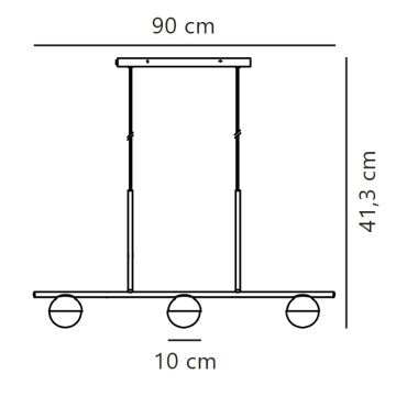 Nordlux - Ljuskrona med textilsladd CONTINA 3xG9/5W/230V mässing