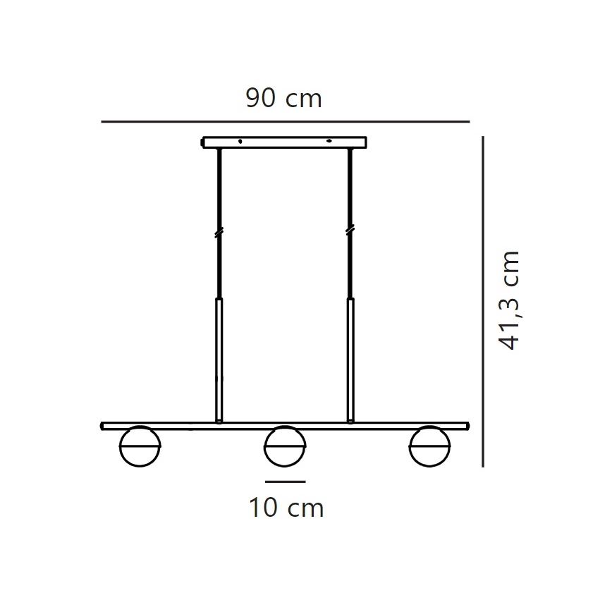 Nordlux - Ljuskrona med textilsladd CONTINA 3xG9/5W/230V svart