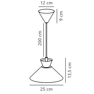 Nordlux - Ljuskrona med textilsladd DIAL 1xE27/40W/230V diameter 25 cm gul