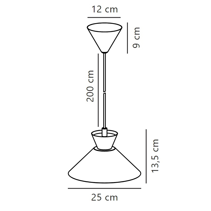 Nordlux - Ljuskrona med textilsladd DIAL 1xE27/40W/230V diameter 25 cm gul