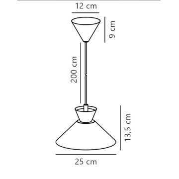 Nordlux - Ljuskrona med textilsladd DIAL 1xE27/40W/230V diameter 25 cm vit