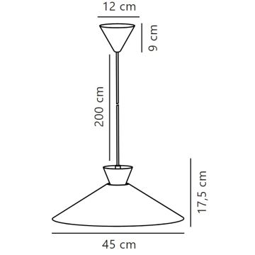 Nordlux - Ljuskrona med textilsladd DIAL 1xE27/40W/230V diameter 45 cm grå