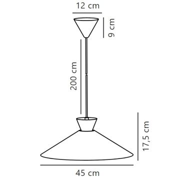 Nordlux - Ljuskrona med textilsladd DIAL 1xE27/40W/230V diameter 45 cm gul