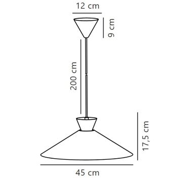 Nordlux - Ljuskrona med textilsladd DIAL 1xE27/40W/230V diameter 45 cm svart