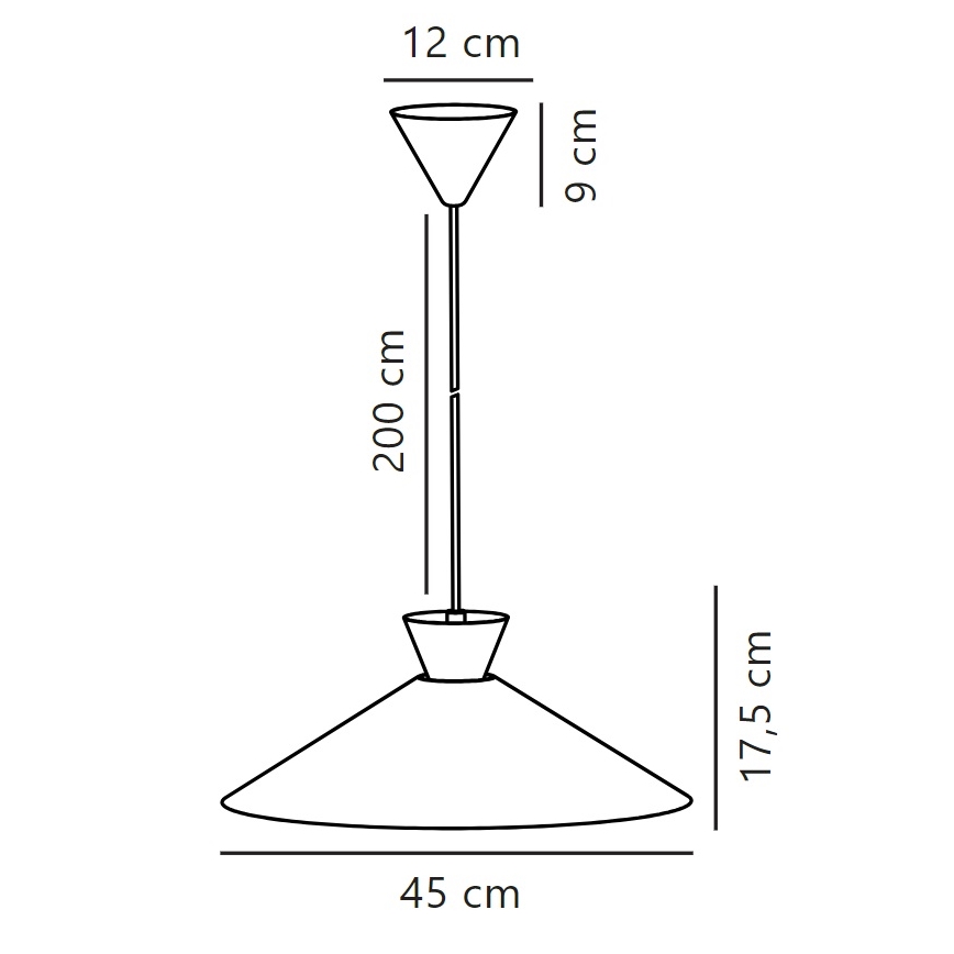 Nordlux - Ljuskrona med textilsladd DIAL 1xE27/40W/230V diameter 45 cm svart