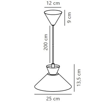 Nordlux - Ljuskrona med textilsladd DIAL 1xE27/40W/230V diameter 25 cm grå