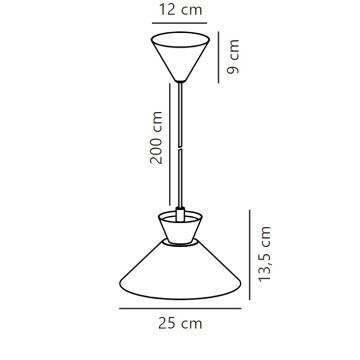 Nordlux - Ljuskrona med textilsladd DIAL 1xE27/40W/230V diameter 25 cm svart