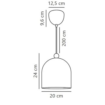 Nordlux - Ljuskrona med textilsladd GASTON 1xE27/40W/230V blå/vit