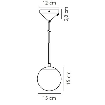 Nordlux - Ljuskrona med textilsladd GRANT 1xE14/15W/230V diameter 15 cm