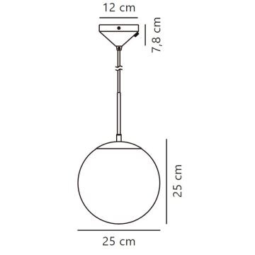 Nordlux - Ljuskrona med textilsladd GRANT 1xE14/25W/230V diameter 25 cm