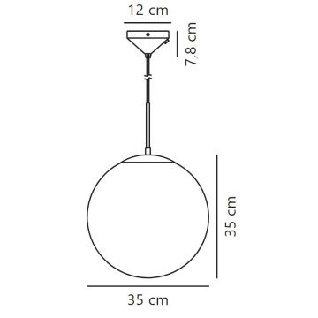 Nordlux - Ljuskrona med textilsladd GRANT 1xE27/25W/230V diameter 35 cm