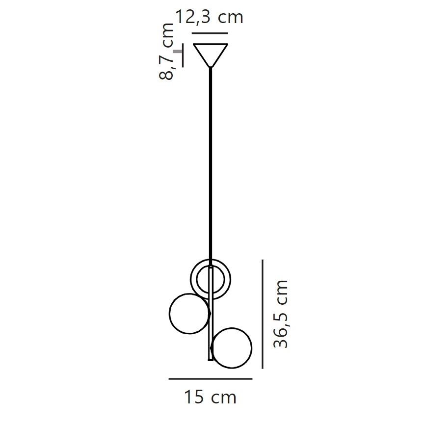 Nordlux - Ljuskrona med textilsladd LILLY 3xE14/40W/230V svart