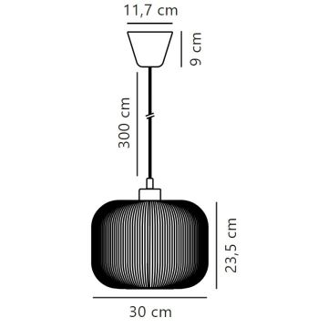 Nordlux - Ljuskrona med textilsladd MILFORD 1xE27/40W/230V diameter 30 cm