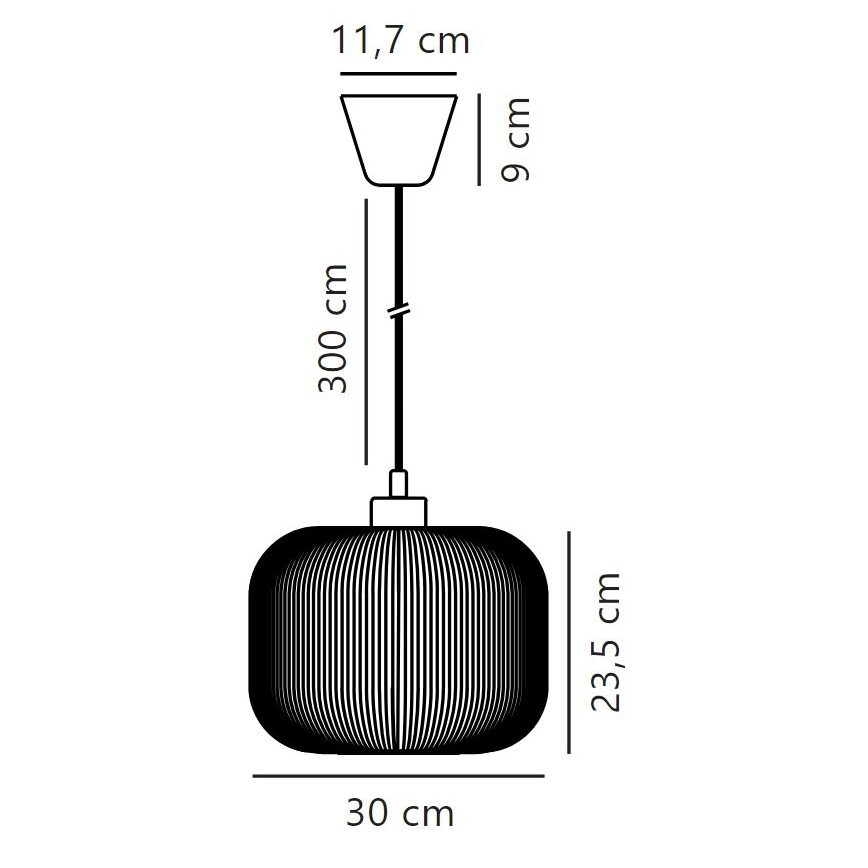 Nordlux - Ljuskrona med textilsladd MILFORD 1xE27/40W/230V diameter 30 cm