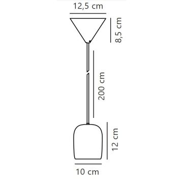 Nordlux - Ljuskrona med textilsladd NOTTI 1xE27/25W/230V grå