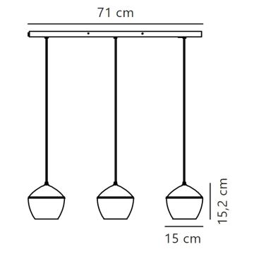 Nordlux - Ljuskrona med textilsladd ORBIFORM 3xE14/25W/230V svart/grå