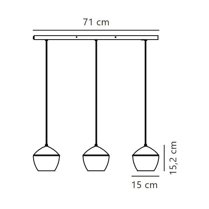 Nordlux - Ljuskrona med textilsladd ORBIFORM 3xE14/25W/230V svart/grå