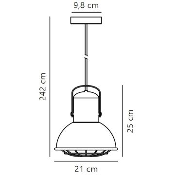 Nordlux - Ljuskrona med textilsladd PORTER 1xE27/60W/230V