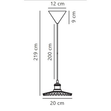 Nordlux - Ljuskrona med textilsladd TORINA 1xE27/40W/230V diameter 20 cm