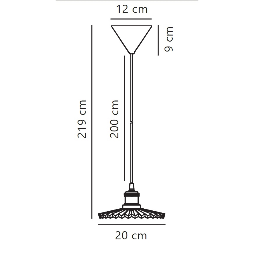 Nordlux - Ljuskrona med textilsladd TORINA 1xE27/40W/230V diameter 20 cm