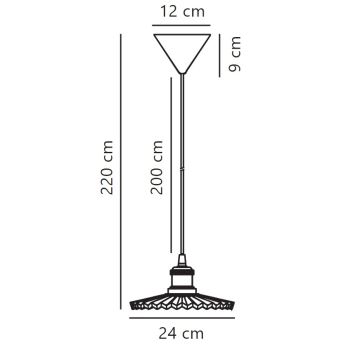 Nordlux - Ljuskrona med textilsladd TORINA 1xE27/40W/230V diameter 24 cm