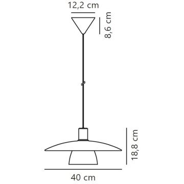 Nordlux - Ljuskrona med textilsladd VERONA 1xE27/40W/230V