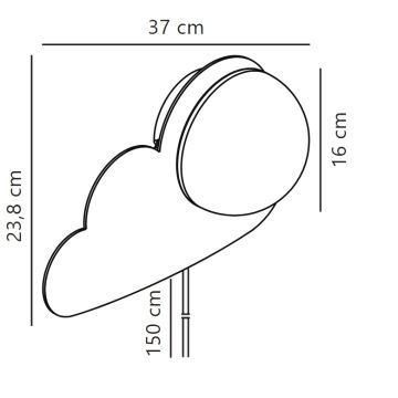 Nordlux - Väggbelysning för barn SKYKU CLOUD 1xE14/25W/230V moln