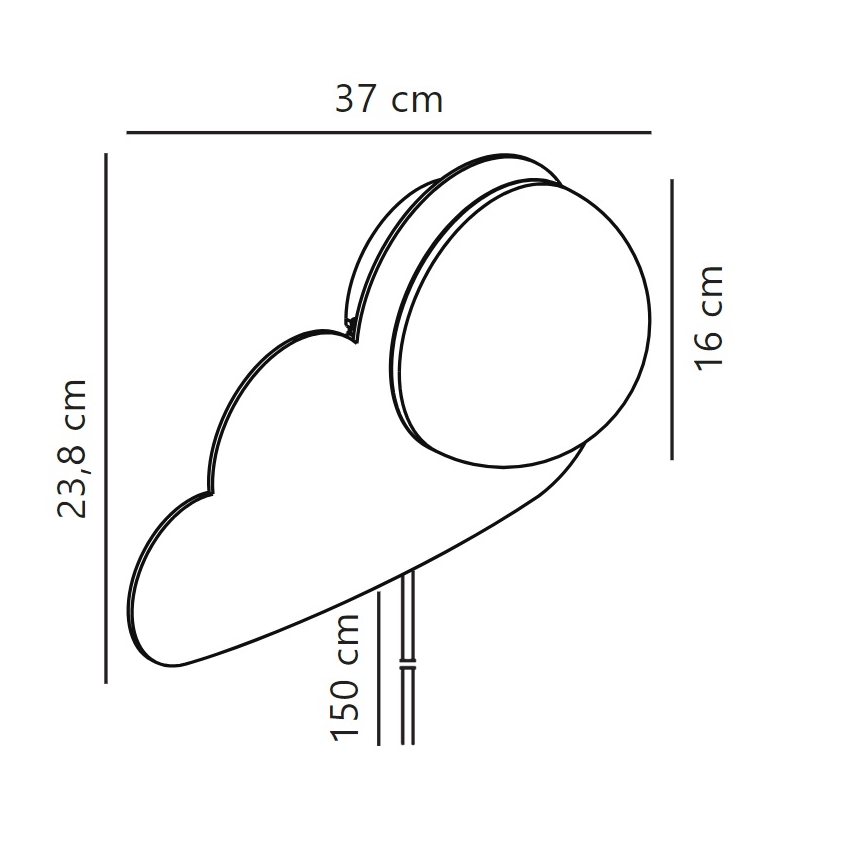 Nordlux - Väggbelysning för barn SKYKU CLOUD 1xE14/25W/230V moln