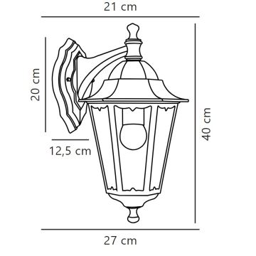 Nordlux - Vägglampa för utomhusbruk CARDIFF 1xE27/60W/230V IP44