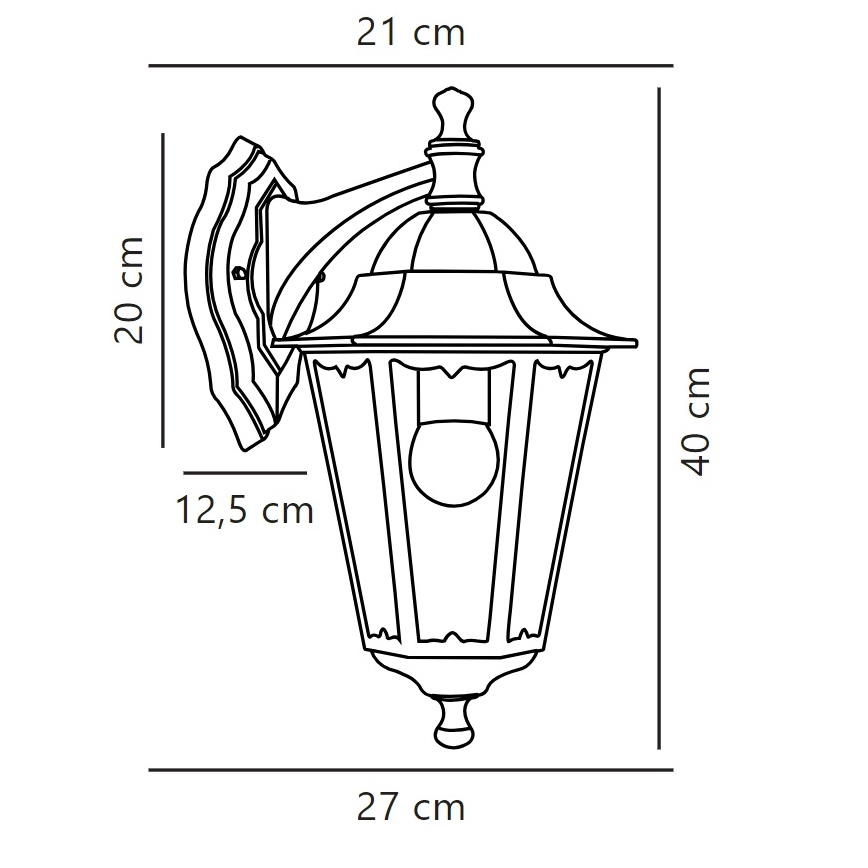 Nordlux - Vägglampa för utomhusbruk CARDIFF 1xE27/60W/230V IP44