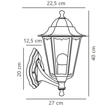 Nordlux - Vägglampa för utomhusbruk CARDIFF 1xE27/60W/230V IP44