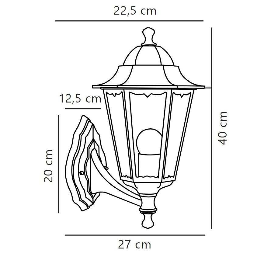 Nordlux - Vägglampa för utomhusbruk CARDIFF 1xE27/60W/230V IP44