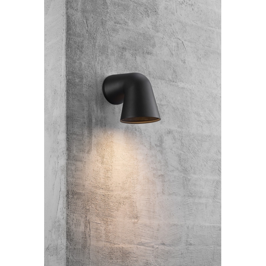 Nordlux - Vägglampa för utomhusbruk FRONT 1xGU10/28W/230V IP44 svart