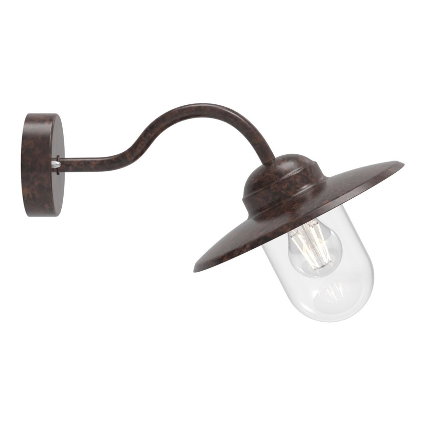 Nordlux - Vägglampa för utomhusbruk LUXEMBOURG 1xE27/60W/230V IP54 brun/patina