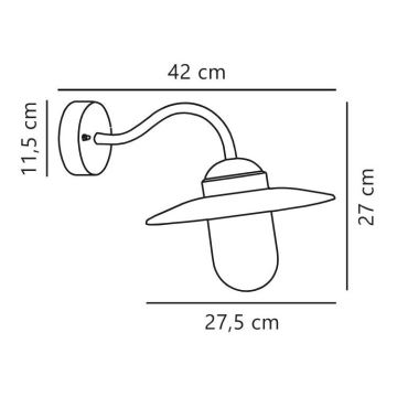 Nordlux - Vägglampa för utomhusbruk LUXEMBOURG 1xE27/60W/230V IP54 brun/patina