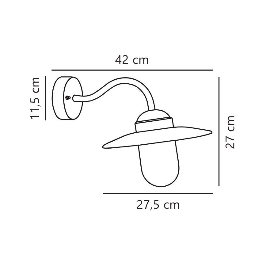 Nordlux - Vägglampa för utomhusbruk LUXEMBOURG 1xE27/60W/230V IP54 brun/patina