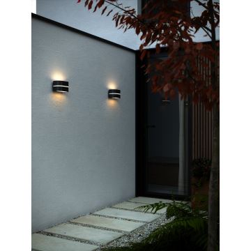 Nordlux - Vägglampa för utomhusbruk SIBELIS 1xE27/10W/230V IP44 svart