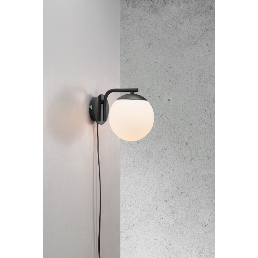 Nordlux - Vägglampa GRANT 1xE14/40W/230V svart