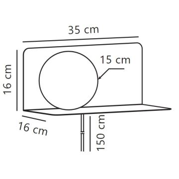 Nordlux - Vägglampa med hylla LILIBETH 1xE14/25W/230V brun