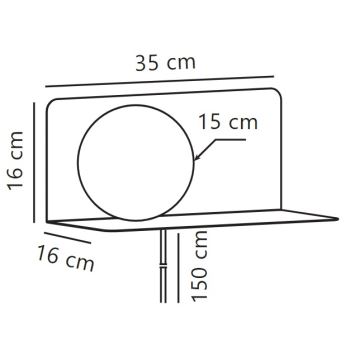 Nordlux - Vägglampa med hylla LILIBETH 1xE14/25W/230V svart