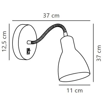 Nordlux - Vägg flexibel spotlight CYCLONE 1xE14/15W/230V svart