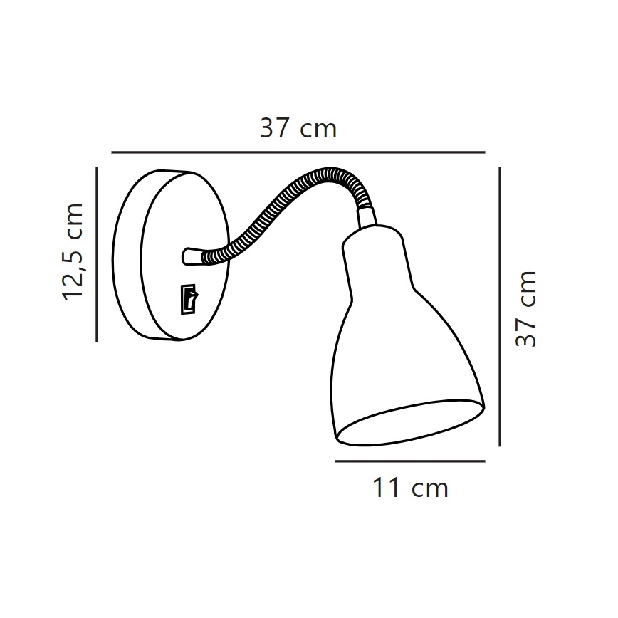 Nordlux - Vägg flexibel spotlight CYCLONE 1xE14/15W/230V svart