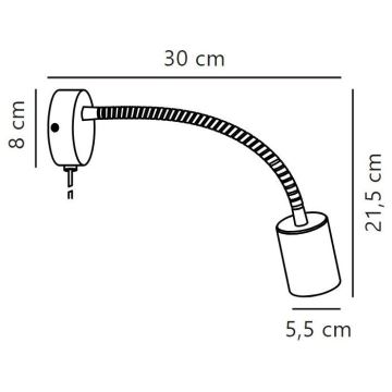 Nordlux - Vägg flexible spotlight EXPLORE 1xGU10/7W/230V svart