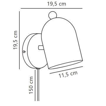 Nordlux - Väggspotlight GASTON 1xE27/15W/230V blå