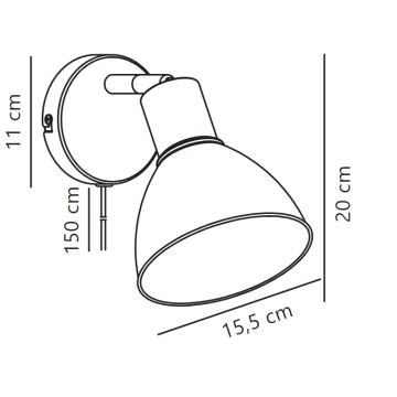 Nordlux - Väggspotlight POP 1xE27/18W/230V svart/guld