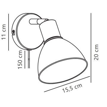 Nordlux - Väggspotlight POP 1xE27/18W/230V svart/krom