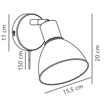 Nordlux - Väggspotlight POP 1xE27/18W/230V vit